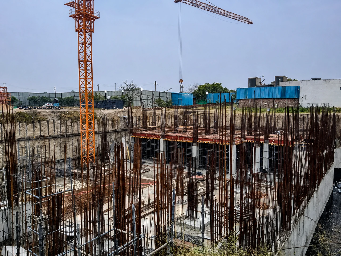 Basement structural work at Samarpan Hospital in Kundli